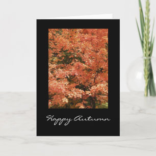 Orange Leaves Happy Autumn Kaart