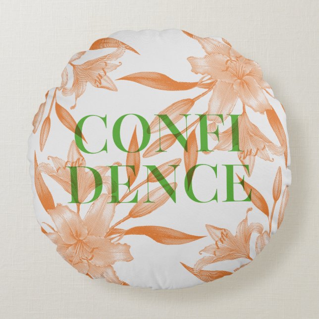Orange Lily Flower Signifiant Coussin rond (Devant)