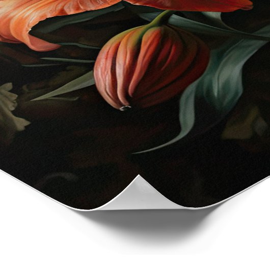 Orange Lily Flowers Art Imprimer Poster (Coin)