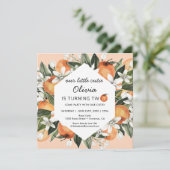 Orange Little Cutie Invitation à la fête du 2e ann (Debout devant)