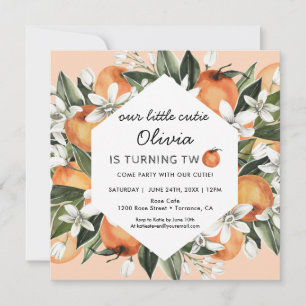 Orange Little Cutie Invitation à la fête du 2e ann