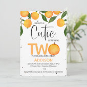 Orange Little Cutie Invitation du 2e anniversaire (Debout devant)