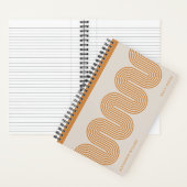 Orange Lombard Wavy Lines Modern Custom Notebook Notitieboek (Binnen)