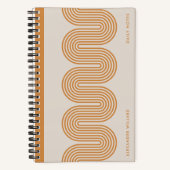 Orange Lombard Wavy Lines Modern Custom Notebook Notitieboek (Voorkant)