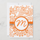 Orange Love Birds Wedding Invitation (Dos)