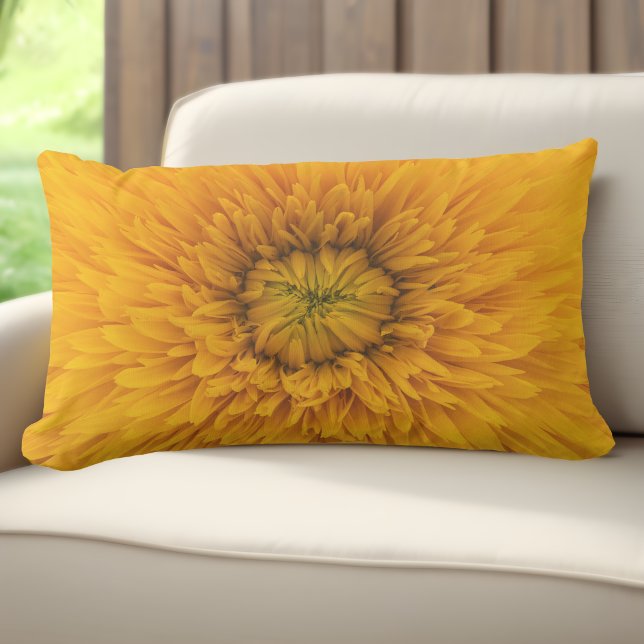 Orange Lumbar extérieur Coussin Moderne Floral Imp (Orange Outdoor Lumbar Pillows: Fusion of Floral Beauty and Modern Design! 🌺🧡)