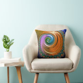 Orange Mandelbrot Fils Lance Oreiller (Chaise)