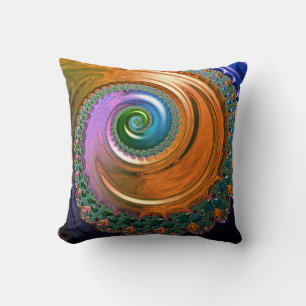 Orange Mandelbrot Fils Lance Oreiller