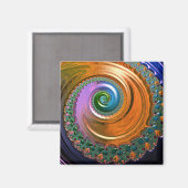 Orange Mandelbrot Magnet (Recto/Verso)