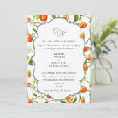 Orange Mariage Set Basil Green Invitation (Debout devant)