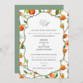Orange Mariage Set Basil Green Invitation (Devant / Derrière)