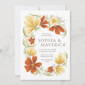 Orange & Marigold Bold Faire-part de mariage Flora (Devant)