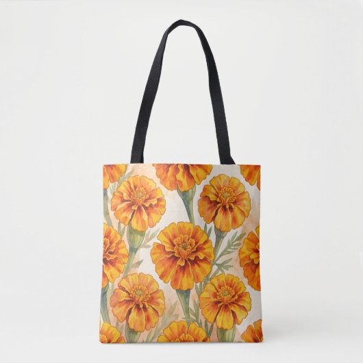 Orange marigold flowers pattern draagtas (Voorkant)