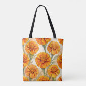 Orange marigold flowers pattern draagtas (Achterkant)