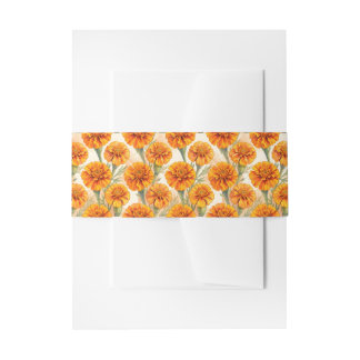 Orange marigold flowers pattern uitnodigingen wikkel