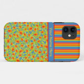 Orange Marigolds, Stripes iPhone 5/5 s Coque (Dos (Horizontal))