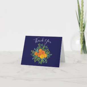Orange & Marine Blue Peony & Merci Rose