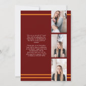Orange Maroon School Colour Faire-part de graduati (Dos)