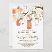 Orange Mason Jars | Invitation de la partie d'enga (Devant)