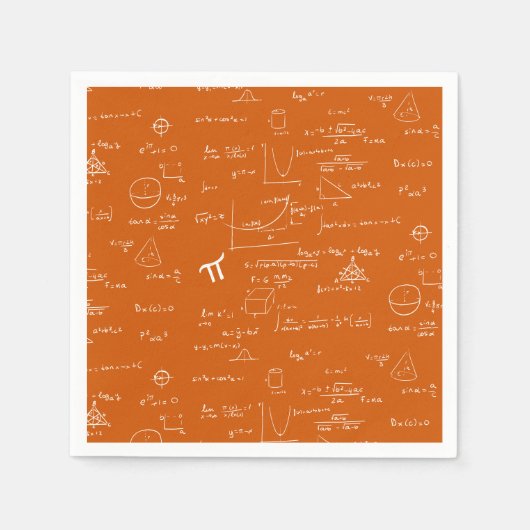 Orange Math Equations Graphics Graduation Servet (Voorkant)