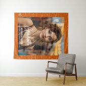 Orange Math Handwritten Script Photo Graduation  Wandkleed (In Situ (horizontaal))