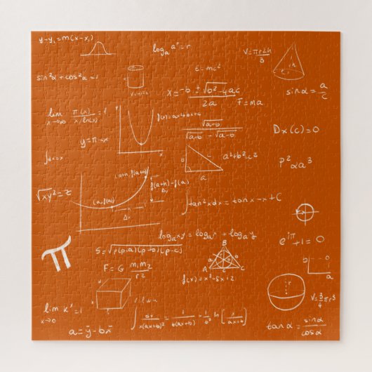 Orange Mathematic Formulas and Equations Legpuzzel (Verticaal)