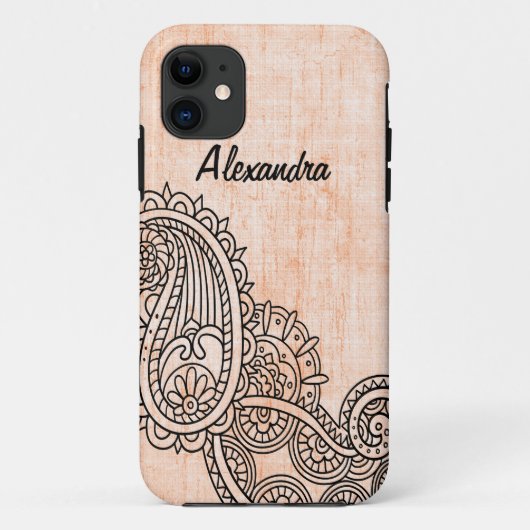Orange Mehndi Motif BT iPhone 5 Coque (Dos)