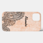 Orange Mehndi Motif Galaxy Note 4 Coque (Verso (horizontal))