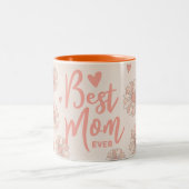 Orange Meilleure maman Jamais Mère Fête Mug (Centre)