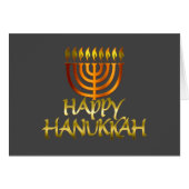 Orange Menorah Flames Happy Hanoukka Card (Devant horizontal)