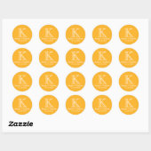 Orange merci monogramme mariage faveur autocollant (Feuille)