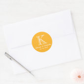 Orange merci monogramme mariage faveur autocollant (Enveloppe)