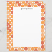 Orange Mid-Century Moderne Points Papeterie Person (Devant / Derrière)