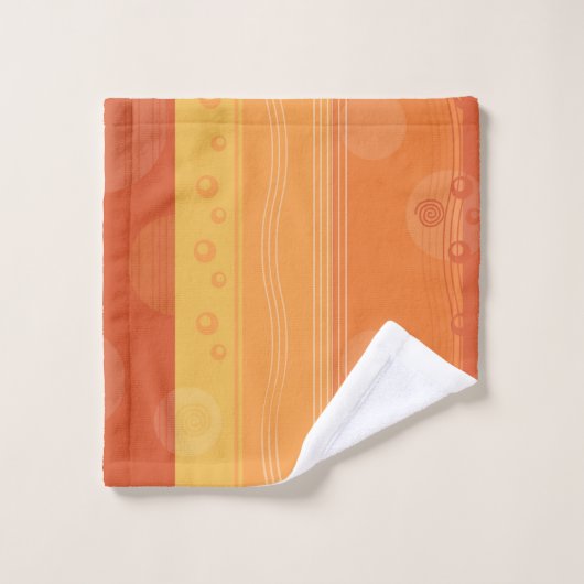 Orange Modern Abstrait (Gant de toilette)