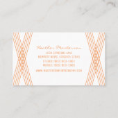 Orange Modern Deco Carte de visite (Dos)