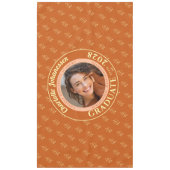 Orange Modern Graduation Photo Cap Pattern Tafelkleed (Voorkant)