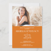 Orange Modern Photo Graduation Invitation (Dos)