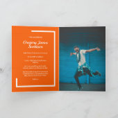 Orange Modern Photo Graduation Invitation (Intérieur)
