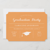 Orange Moderne Chic Graduation Invitation (Devant)