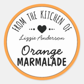 Orange moderne de la cuisine du Étiquette