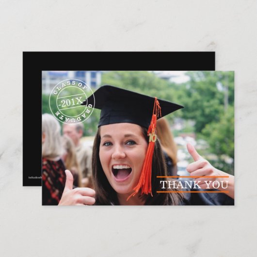 Orange moderne du Merci | d'obtention du diplôme (Devant / Derrière)