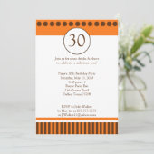 Orange moderne et Brown 5x7 Invitation d'anniversa (Debout devant)