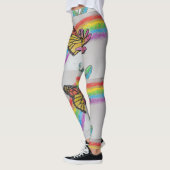 Orange Monarch Arc en arc-en-ciel Leggings aquarel (Gauche)