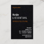 Orange Monogram Haut format Carte de visite (Devant)