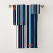 Orange Monogrammé Rayé Bleu (En situation)