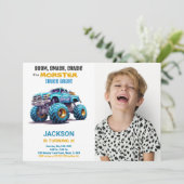 Orange Monster Truck Invitations Anniversaire Phot (Debout devant)