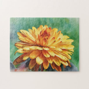 Orange Mum Flower Automne Couleurs automne Puzzle