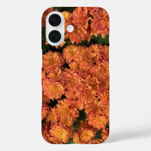 Orange Mums iPhone 16 Coque (Verso)