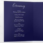 Orange & Navy Blue Peony Rose programmes de mariag (Intérieur en premier)