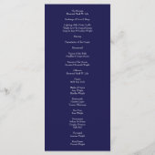 Orange Navy Blue Peony Rose programmes de mariage (Dos)